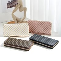 Women's Plaid Pu Leather Zipper Wallets main image 1