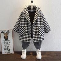 Classic Style Houndstooth Woolen Boys Outerwear sku image 6