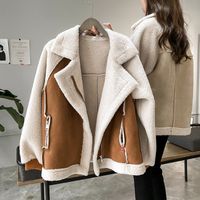 Women's Vacation Solid Color Single Breasted Coat Fleece Jacket main image 1