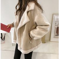 Women's Vacation Solid Color Single Breasted Coat Fleece Jacket main image 4