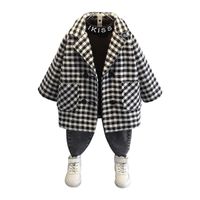 Classic Style Houndstooth Woolen Boys Outerwear main image 2