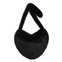 Women's Medium All Seasons Plush Heart Shape Streetwear Heart-shaped Zipper Shoulder Bag sku image 1