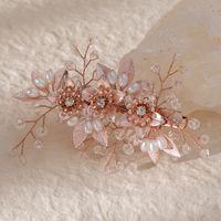 Japanese Style Flower Artificial Pearl Rhinestone Hair Clip main image 4