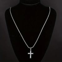 304 Stainless Steel Copper Hip-Hop Vintage Style Simple Style Plating Inlay Cross Zircon Double Layer Necklaces main image 2