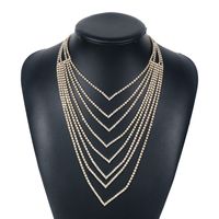 Bijoux En Gros Sexy Style Moderne Style Simple Gland Alliage Le Fer Strass Incruster Collier En Couches main image 2
