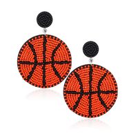1 Piece Sports Basketball Beaded Drop Earrings sku image 2