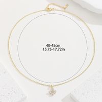 Sweet Snowflake Copper Plating Inlay Zircon Gold Plated Pendant Necklace main image 3