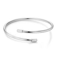 Simple Style Solid Color Sterling Silver Plating Metal Cuff Bracelets main image 1