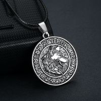 Retro Punk Wolf 304 Stainless Steel Carving Unisex main image 5
