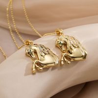 Simple Style Commute Horse Copper Plating Inlay Zircon 18k Gold Plated Pendant Necklace main image 1