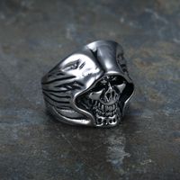 Hip-Hop Retro Punk Skull 304 Stainless Steel Polishing Men'S Rings main image 1