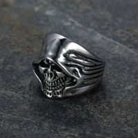 Hip-Hop Retro Punk Skull 304 Stainless Steel Polishing Men'S Rings sku image 5