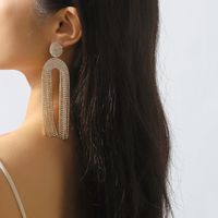 1 Pair Luxurious Modern Style Simple Style Tassel Rhinestone Drop Earrings main image 4