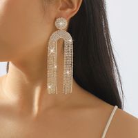 1 Pair Luxurious Modern Style Simple Style Tassel Rhinestone Drop Earrings sku image 1