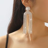 1 Pair Luxurious Modern Style Simple Style Tassel Rhinestone Drop Earrings sku image 2