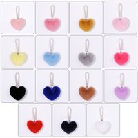 Cute Heart Shape Plush Handmade Bag Pendant Keychain main image 3
