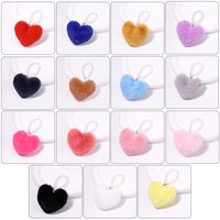 Cute Heart Shape Plush Handmade Bag Pendant Keychain main image 4