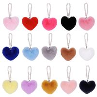 Cute Heart Shape Plush Handmade Bag Pendant Keychain main image 5