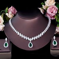 Luxurious Bridal Shiny Water Droplets Copper Plating Inlay Artificial Gemstones White Gold Plated Rhodium Plated Jewelry Set main image 9