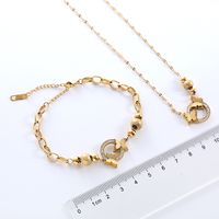Casual Commute Butterfly Stainless Steel Plating Hollow Out Inlay Artificial Diamond 18k Gold Plated Rose Gold Plated Bracelets Necklace main image 7