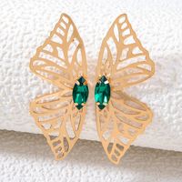 Grenz Überschreitende Neue Schmetterlings Ohrringe Übertriebene Persönlichkeit Schmetterlings Legierung Metall Hohle Ohrringe sku image 2