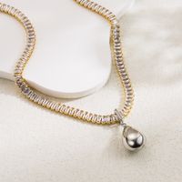 Elegant Vintage Style Simple Style Heart Shape Copper 18k Gold Plated Zircon Pendant Necklace In Bulk sku image 3