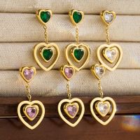 1 Pair Ig Style Elegant Sweet Heart Shape Plating Stainless Steel 18k Gold Plated Ear Studs main image 1