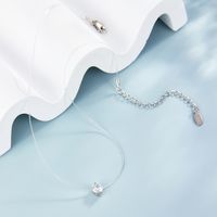 Cute Sweet Simple Style Solid Color Sterling Silver Plating Inlay Zircon White Gold Plated Choker main image 6