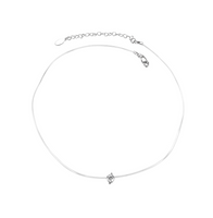 Cute Sweet Simple Style Solid Color Sterling Silver Plating Inlay Zircon White Gold Plated Choker main image 3