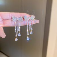 Fashion Alloy Diamond-studded Geometric Earrings Long Tassel Flower Earrings sku image 20