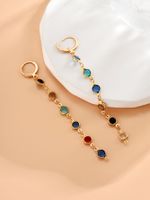 1 Pair Streetwear Colorful Inlay Alloy Artificial Crystal Drop Earrings main image 6