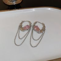 Fashion Alloy Diamond-studded Geometric Earrings Long Tassel Flower Earrings sku image 30