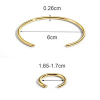 Cute Wedding Solid Color C Shape Copper 18k Gold Plated Zircon Rings Bracelets In Bulk main image 1