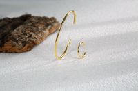 Cute Wedding Solid Color C Shape Copper 18k Gold Plated Zircon Rings Bracelets In Bulk main image 3