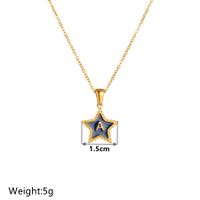 Titan Stahl 18 Karat Vergoldet Einfacher Stil Überzug Brief Stern Acryl Halskette Mit Anhänger main image 6