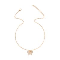 Sweet Animal Butterfly Zinc Alloy Inlay Artificial Rhinestones Women's Pendant Necklace main image 2