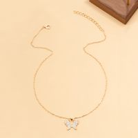 Sweet Animal Butterfly Zinc Alloy Inlay Artificial Rhinestones Women's Pendant Necklace main image 4