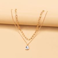 Elegant Streetwear Water Droplets Artificial Rhinestones Zinc Alloy Wholesale Layered Necklaces main image 5