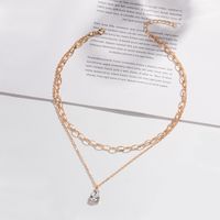 Elegant Streetwear Water Droplets Artificial Rhinestones Zinc Alloy Wholesale Layered Necklaces main image 2