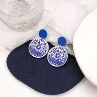 Wholesale Jewelry Chinoiserie Casual U Shape Printing Arylic Drop Earrings sku image 12