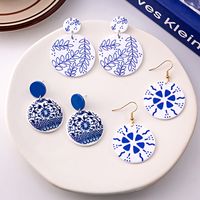 Wholesale Jewelry Chinoiserie Casual U Shape Printing Arylic Drop Earrings main image 2