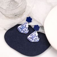 Wholesale Jewelry Chinoiserie Casual U Shape Printing Arylic Drop Earrings sku image 2