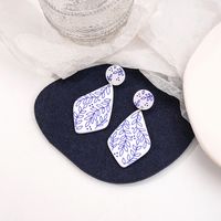 Wholesale Jewelry Chinoiserie Casual U Shape Printing Arylic Drop Earrings sku image 9