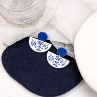 Wholesale Jewelry Chinoiserie Casual U Shape Printing Arylic Drop Earrings sku image 10