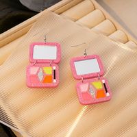 1 Pair Classic Style Square Patchwork Plastic Resin Drop Earrings main image 2