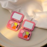 1 Pair Classic Style Square Patchwork Plastic Resin Drop Earrings main image 3