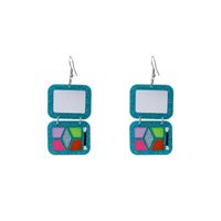 1 Pair Classic Style Square Patchwork Plastic Resin Drop Earrings main image 4