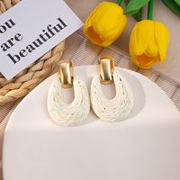 1 Pair Retro U Shape Raffia Drop Earrings main image 2