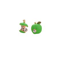Wholesale Jewelry Ig Style Simple Style Fruit Alloy Rhinestones Plating Inlay Ear Studs main image 3