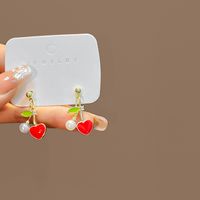 Wholesale Jewelry Ig Style Simple Style Fruit Alloy Rhinestones Plating Inlay Ear Studs sku image 13